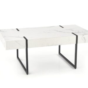 Kahvipöytä AURARIO, valkoinen marmi / musta