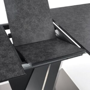 Pidentävä Ruokapöytä SALVER, pinta - tummanharmaa, jalat - tummanharmaa