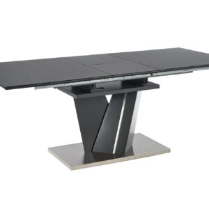 Pidentävä Ruokapöytä SALVER, pinta - tummanharmaa, jalat - tummanharmaa