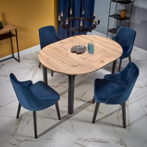 Ruokapöytä RINERO, tammi / musta