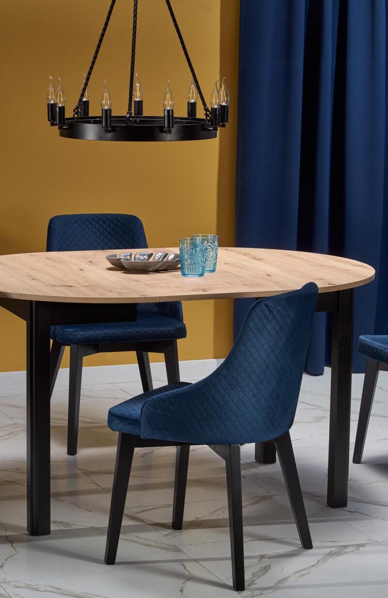 Ruokapöytä RINERO, tammi / musta