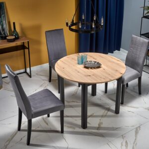 Ruokapöytä RINERO, tammi / musta