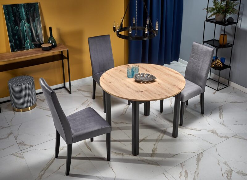 Ruokapöytä RINERO, tammi / musta