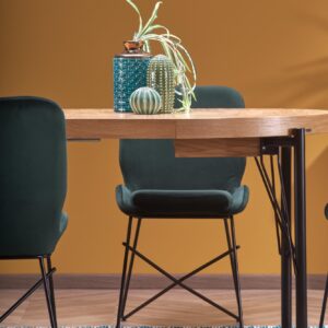 Pidemätettävä ruokapöytä INVERA, luonnon tamm / musta