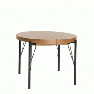 Pidemätettävä ruokapöytä INVERA, luonnon tamm / musta