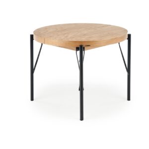 Pidemätettävä ruokapöytä INVERA, luonnon tamm / musta