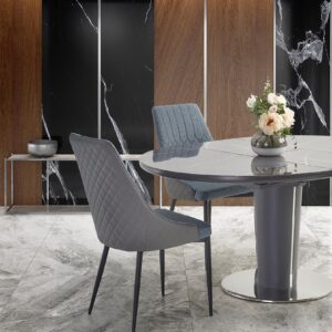 Valettav ruokapöytä RICLON, harmaa marmor