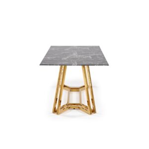 Ruokapöytä ORLANDO, musta marmori / kultainen