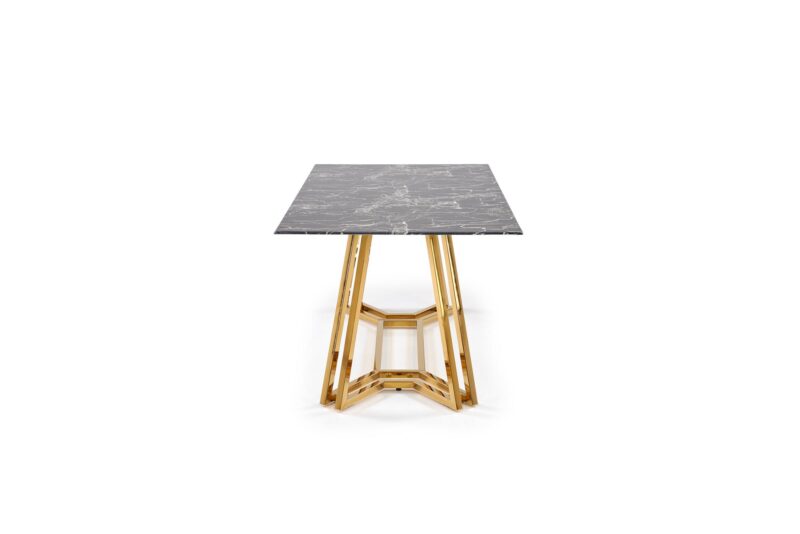 Ruokapöytä ORLANDO, musta marmori / kultainen