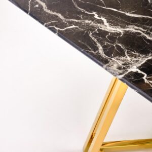 Ruokapöytä ORLANDO, musta marmori / kultainen