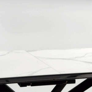 Pidentävä ruokapöytä DIESEL, valkoinen marmor / tummanharmaa / musta