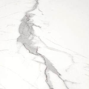 Pidentävä ruokapöytä DIESEL, valkoinen marmor / tummanharmaa / musta