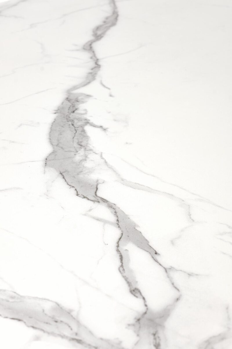 Pidentävä ruokapöytä DIESEL, valkoinen marmor / tummanharmaa / musta