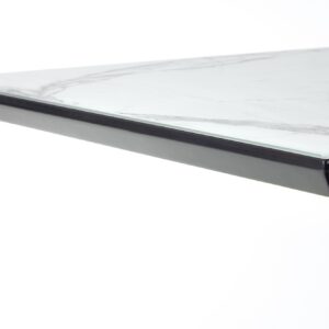 Pidentävä ruokapöytä DIESEL, valkoinen marmor / tummanharmaa / musta