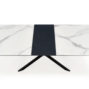 Pidentävä ruokapöytä DIESEL, valkoinen marmor / tummanharmaa / musta