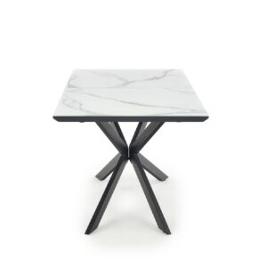 Pidentävä ruokapöytä DIESEL, valkoinen marmor / tummanharmaa / musta