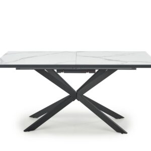 Pidentävä ruokapöytä DIESEL, valkoinen marmor / tummanharmaa / musta