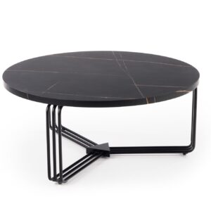 Kahvipöytä ANTERA, musta marmori / musta