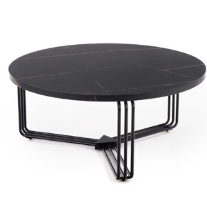 Kahvipöytä ANTERA, musta marmori / musta
