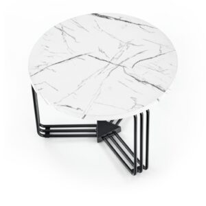 Kahvitalo ANTERA M, valkoinen marmori / musta