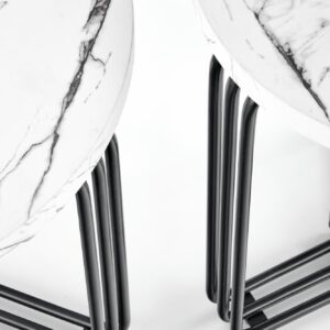 Kahvitalo ANTERA M, valkoinen marmori / musta