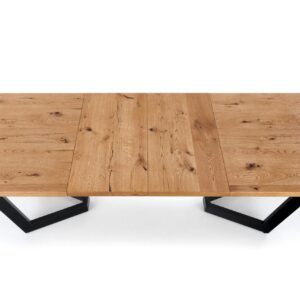 Pidentävä Ruokapöytä MASENO, vaalea tammi / musta