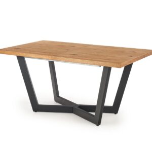 Pidentävä Ruokapöytä MASENO, vaalea tammi / musta