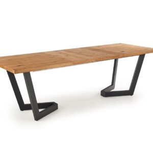 Pidentävä Ruokapöytä MASENO, vaalea tammi / musta