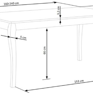 Ruokapöytä WINTER, tumma tammi/musta