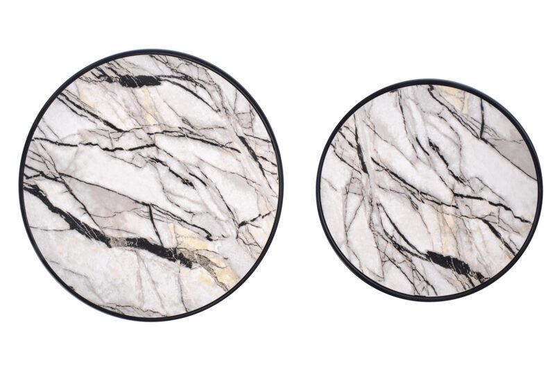 Kahvilapakketti SUSMAR, valkoinen marmori / musta