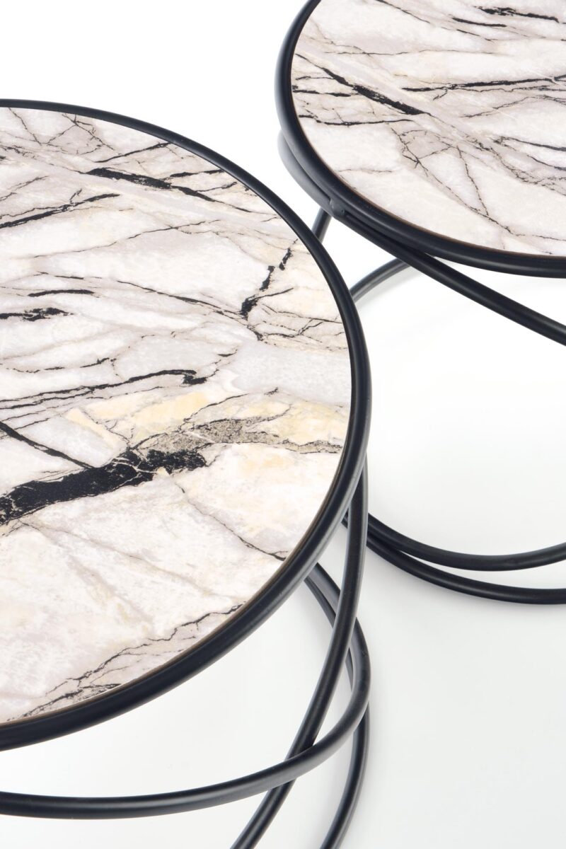 Kahvilapakketti SUSMAR, valkoinen marmori / musta