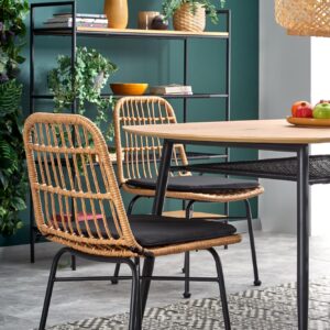 Ruokapöytä JACKSON, kultainen tammi / musta