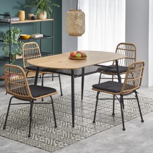 Ruokapöytä JACKSON, kultainen tammi / musta