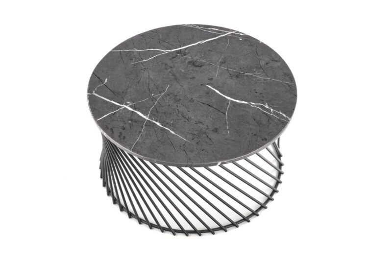 Kahvilatable MINORIA, harmaa marmor - musta