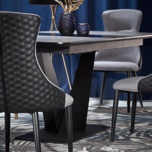 Laajennettava ruokapöytä VINSTON, tummanharmaa