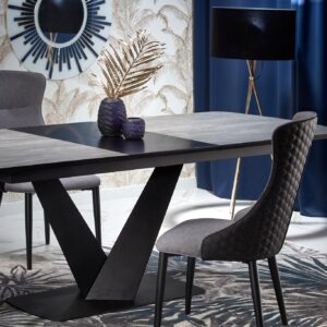 Laajennettava ruokapöytä VINSTON, tummanharmaa