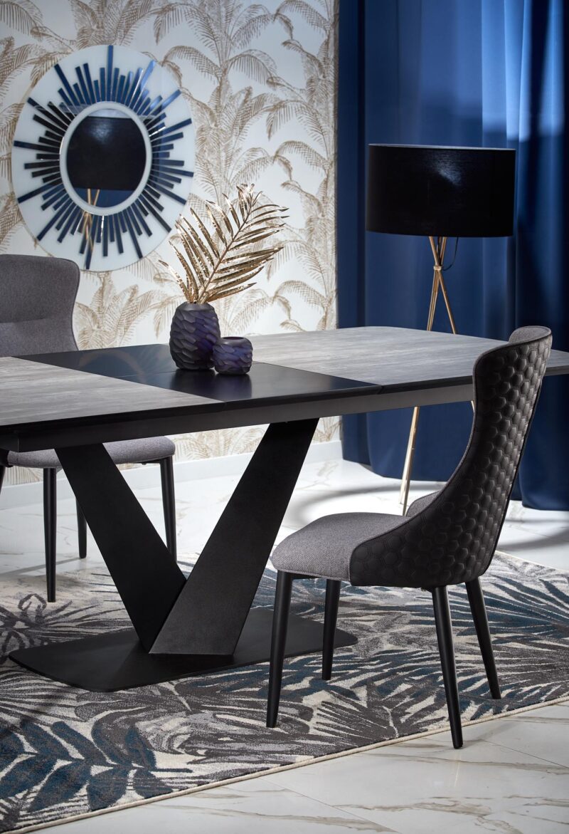 Laajennettava ruokapöytä VINSTON, tummanharmaa