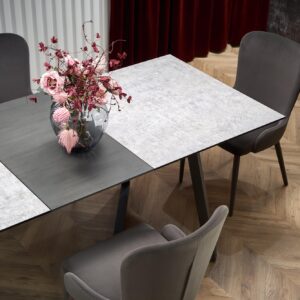 Ruokapöytä TIZMAR, levy - vaaleanharmaa