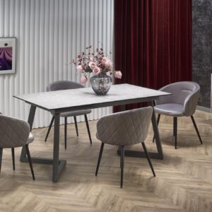 Ruokapöytä TIZMAR, levy - vaaleanharmaa