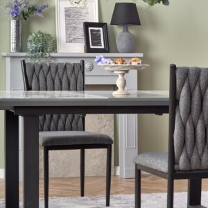 Laajennettava Ruokapöytä MARLON, valkoista marmoria