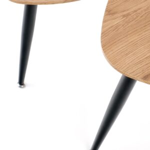 Kahvilapöytäsetti NIRONA 2, kultatamme / musta