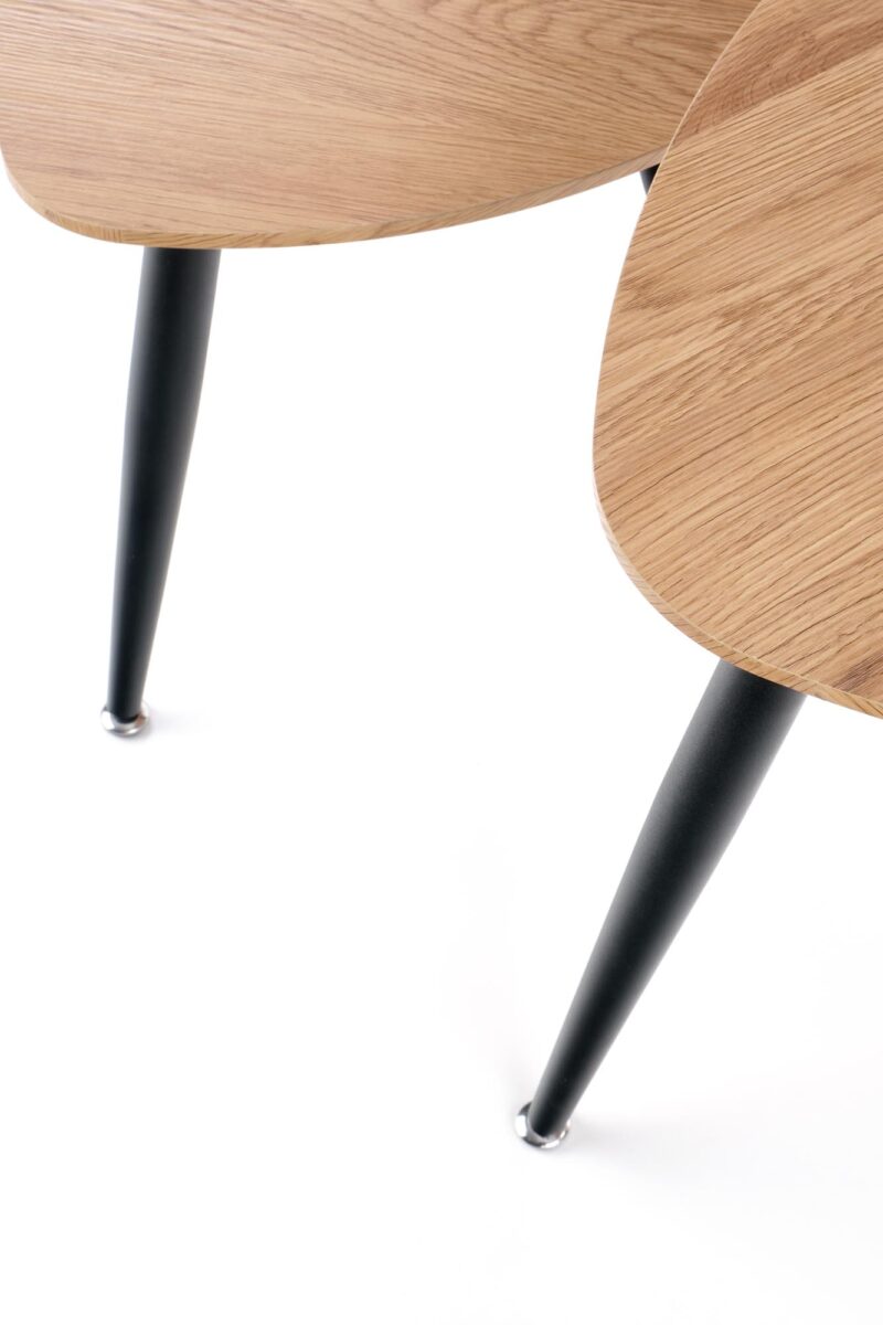 Kahvilapöytäsetti NIRONA 2, kultatamme / musta