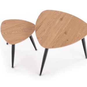 Kahvilapöytäsetti NIRONA 2, kultatamme / musta