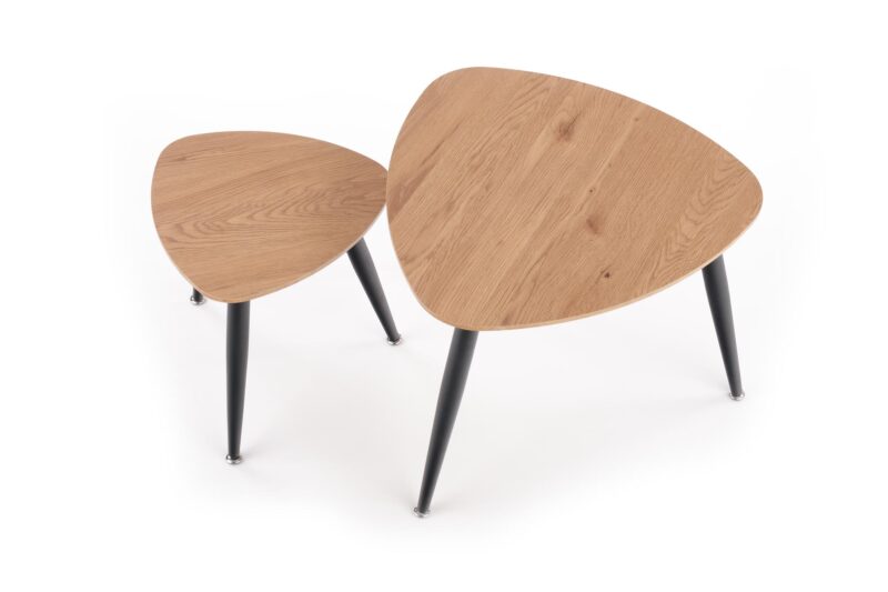 Kahvilapöytäsetti NIRONA 2, kultatamme / musta