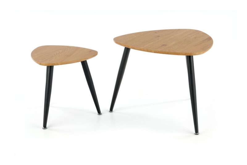 Kahvilapöytäsetti NIRONA 2, kultatamme / musta