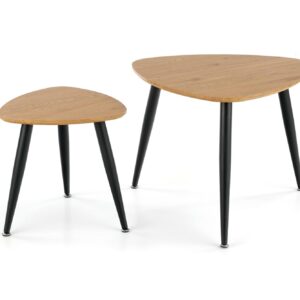 Kahvilapöytäsetti NIRONA 2, kultatamme / musta