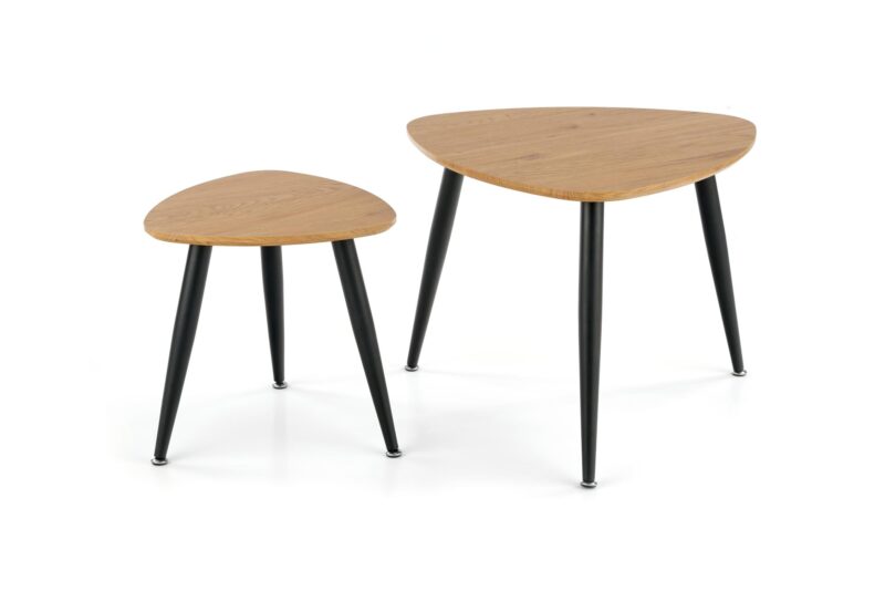 Kahvilapöytäsetti NIRONA 2, kultatamme / musta