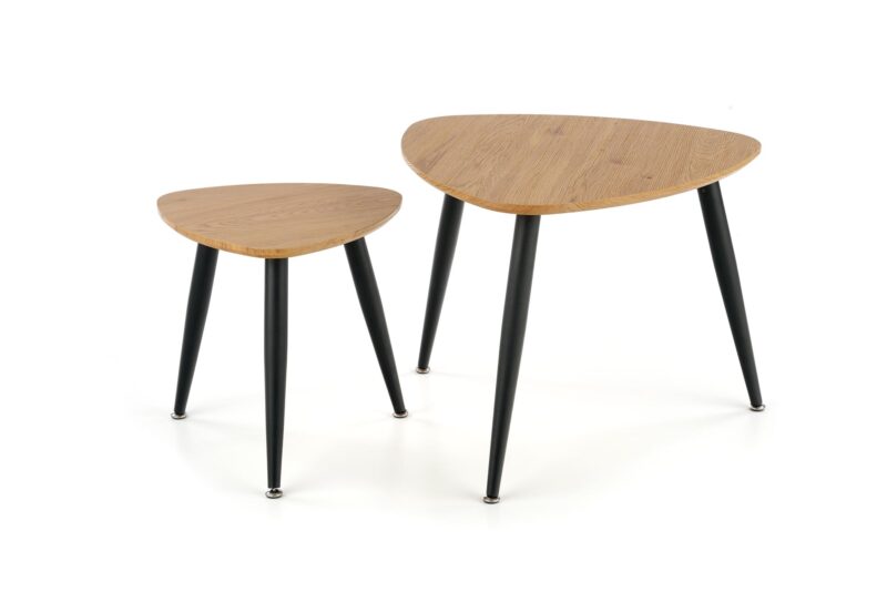 Kahvilapöytäsetti NIRONA 2, kultatamme / musta