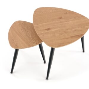 Kahvilapöytäsetti NIRONA 2, kultatamme / musta