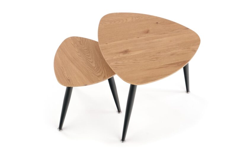 Kahvilapöytäsetti NIRONA 2, kultatamme / musta